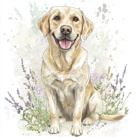 Labrador Watercolour Art Print — Framed A4