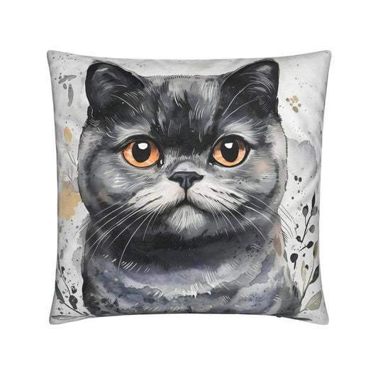 British Shorthair Watercolour Cushion Cover — Various sozes