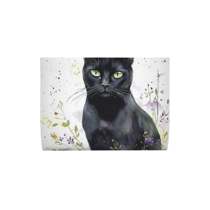 Black Cat Watercolour Cushion Cover — various sizes