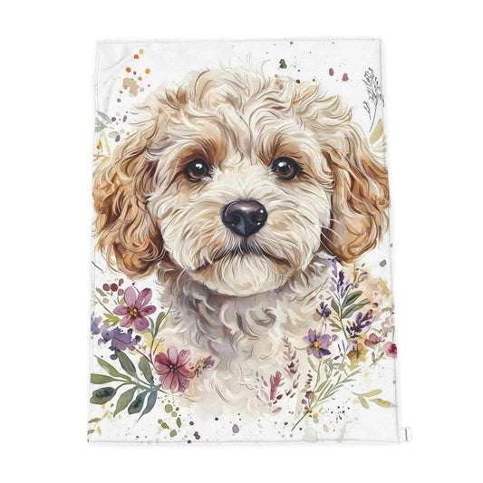Cockapoo Watercolour Throw — Plush Velvet & Sherpa Fleece