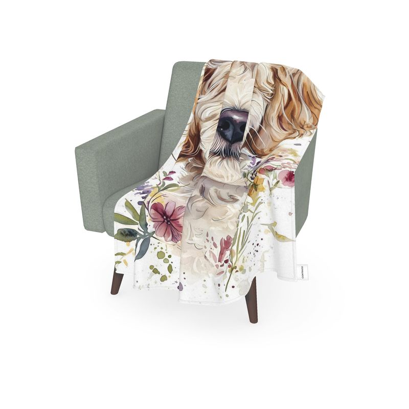 Cockapoo Watercolour Throw — Plush Velvet & Sherpa Fleece