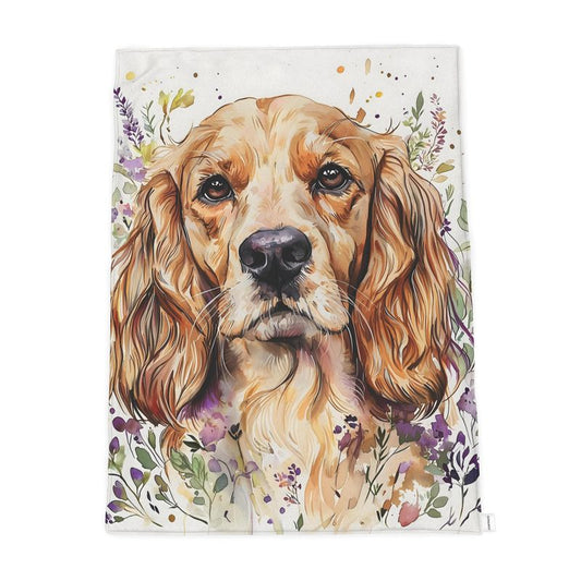 Cocker Spaniel Watercolour Throw — Plush Velvet & Sherpa Fleece