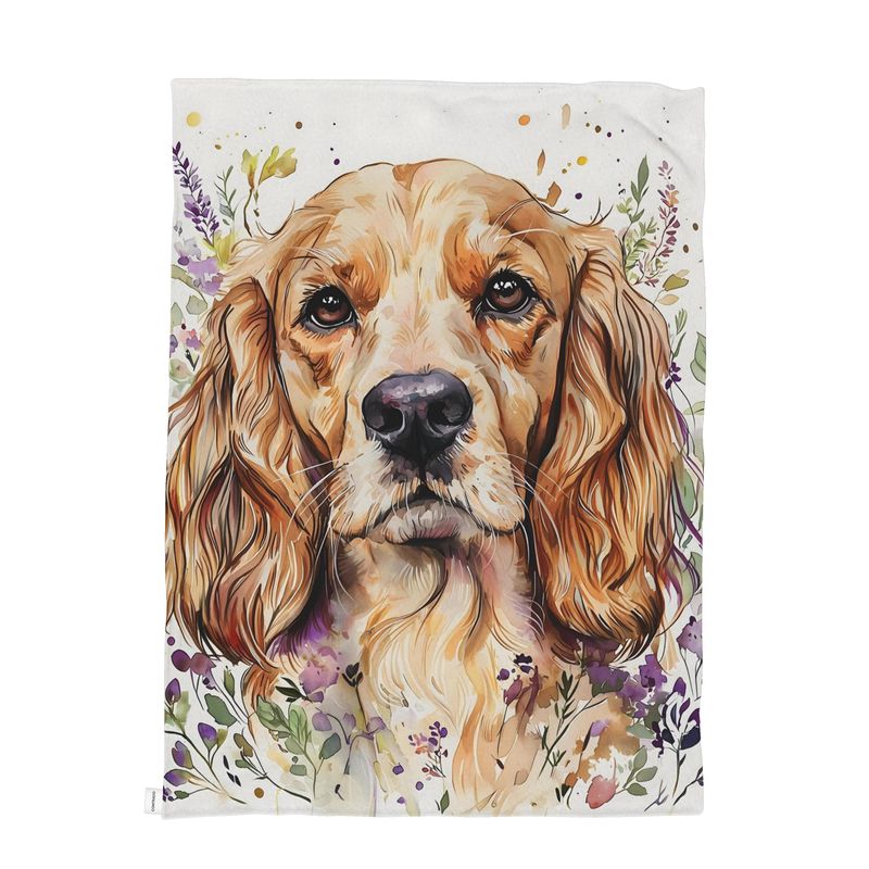 Cocker Spaniel Watercolour Throw — Plush Velvet & Sherpa Fleece