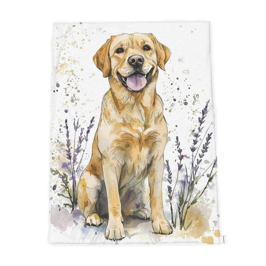 Labrador Watercolour Throw — Plush Velvet & Sherpa Fleece