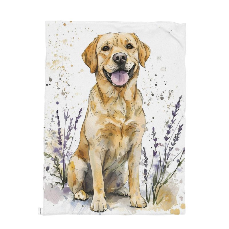 Labrador Watercolour Throw — Plush Velvet & Sherpa Fleece