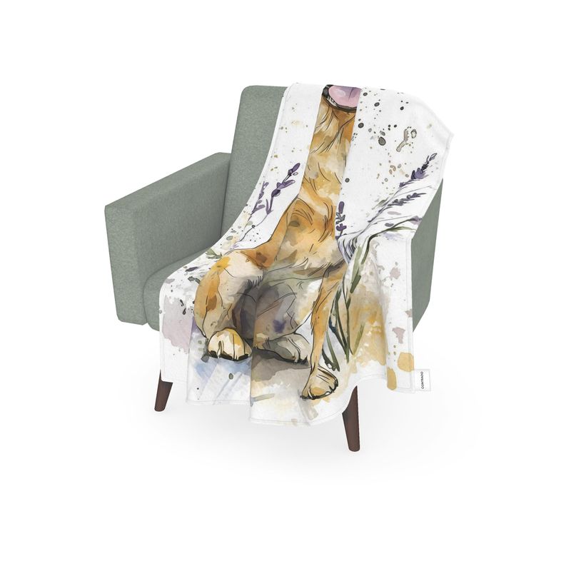 Labrador Watercolour Throw — Plush Velvet & Sherpa Fleece