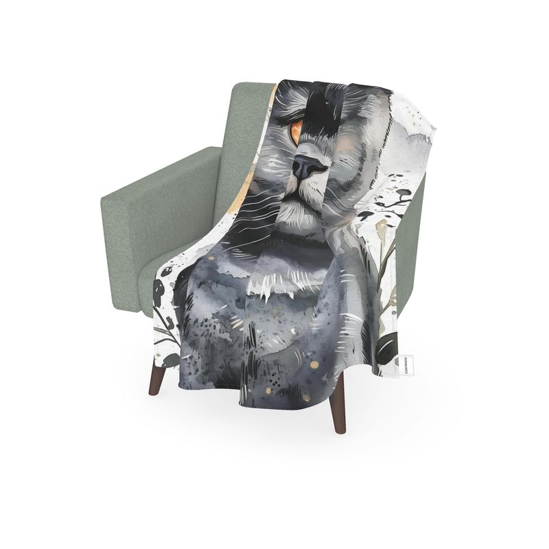 British Shorthair Watercolour Throw — Plush Velvet & Sherpa Fleece