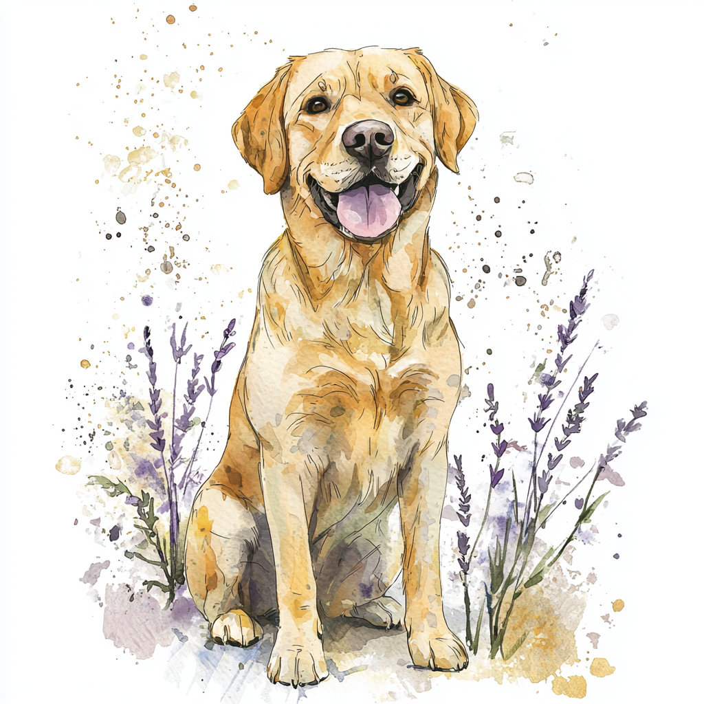 Labrador Watercolour Art Print — Framed A4
